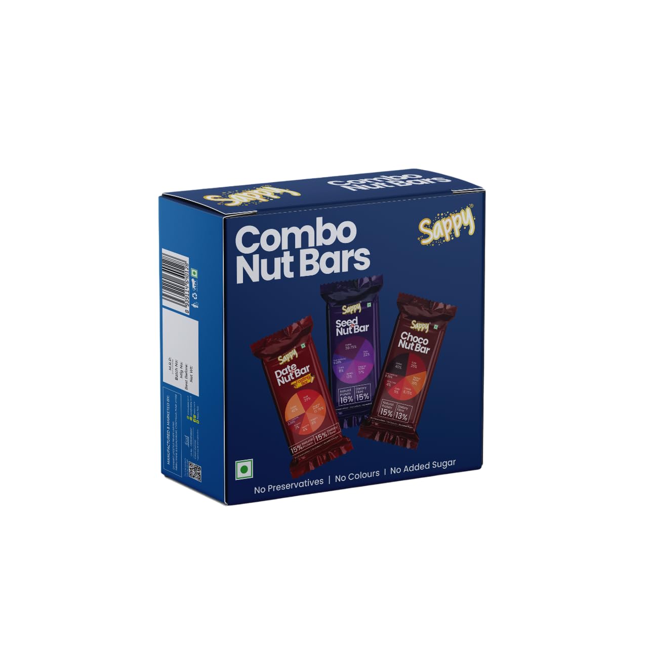 SAPPY Combo Nut Bars Pack with Choco, Seed and Date Nut Bar | Sweet with Dates | Natural Protein | Pack of 8 x 50gm | Dairy Free & Suger Free | No Artificial Sweetners | No Gluten & Soy | No Preservatives | All Natural | Everday healthy & Testy Snack | Rich in Fiber & Protein-image-25