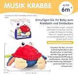 hahaland Krabbe Baby Spielzeug 6 8 9 10 12 Monate, Musikalische Krabbelspielzeug, Crawling Crab Tummy Time Toy, Spielzeug ab 6 Monate fürs Krabbeln Lernen, Baby Geschenk Babyspielzeug ab 1 2 Jahre