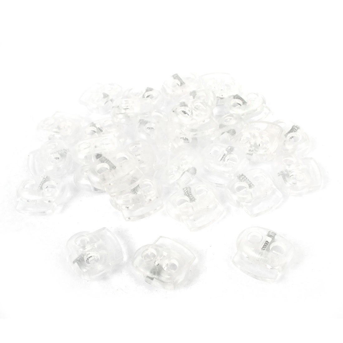 Uxcell Clear Sourcingmap 30Pcs Plastic 4.5Mm Dia Double Hole Rope Cord Locks End Stoppers