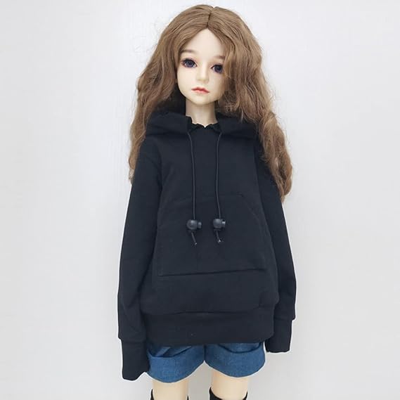 Doll Clothes 1/3 1/4 1/6 BJD Toys Dolls Clothing (1/3,Black) | 30CM / 45CM / 60CM Accessories SD DIY Fashion Hoodie