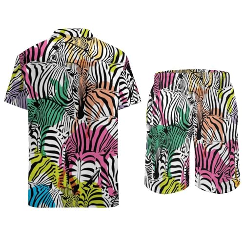 Chemise Hawaïenne Homme Ensemble Imprimé Chevaux Multicolores