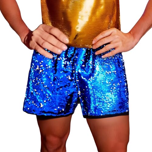 Pantalones cortos de lentejuelas de hombre que no pican para disfraces cómodos