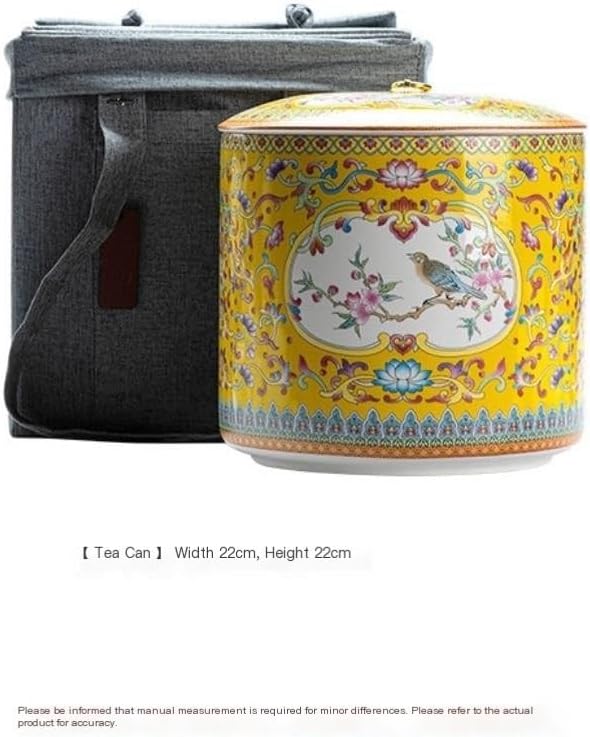 SONGCHAO Sugar Jar Ceramic Enamel Tea Storage Tank Large Capacity Tea Cake Storage Tank Kitchen Nut Coffee Cereal Sealed Tank Tea Canister (Color : A)