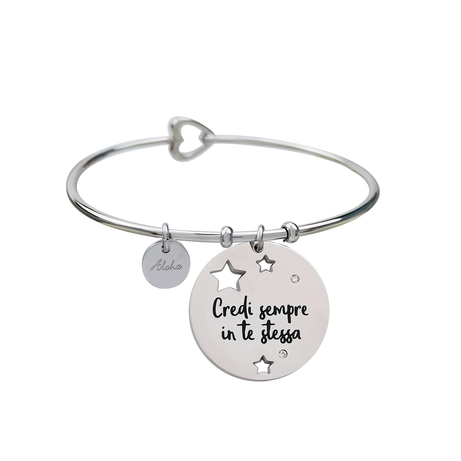 Aloha Bracciali in acciaio per donna con frasi su amicizia, amore e sogni