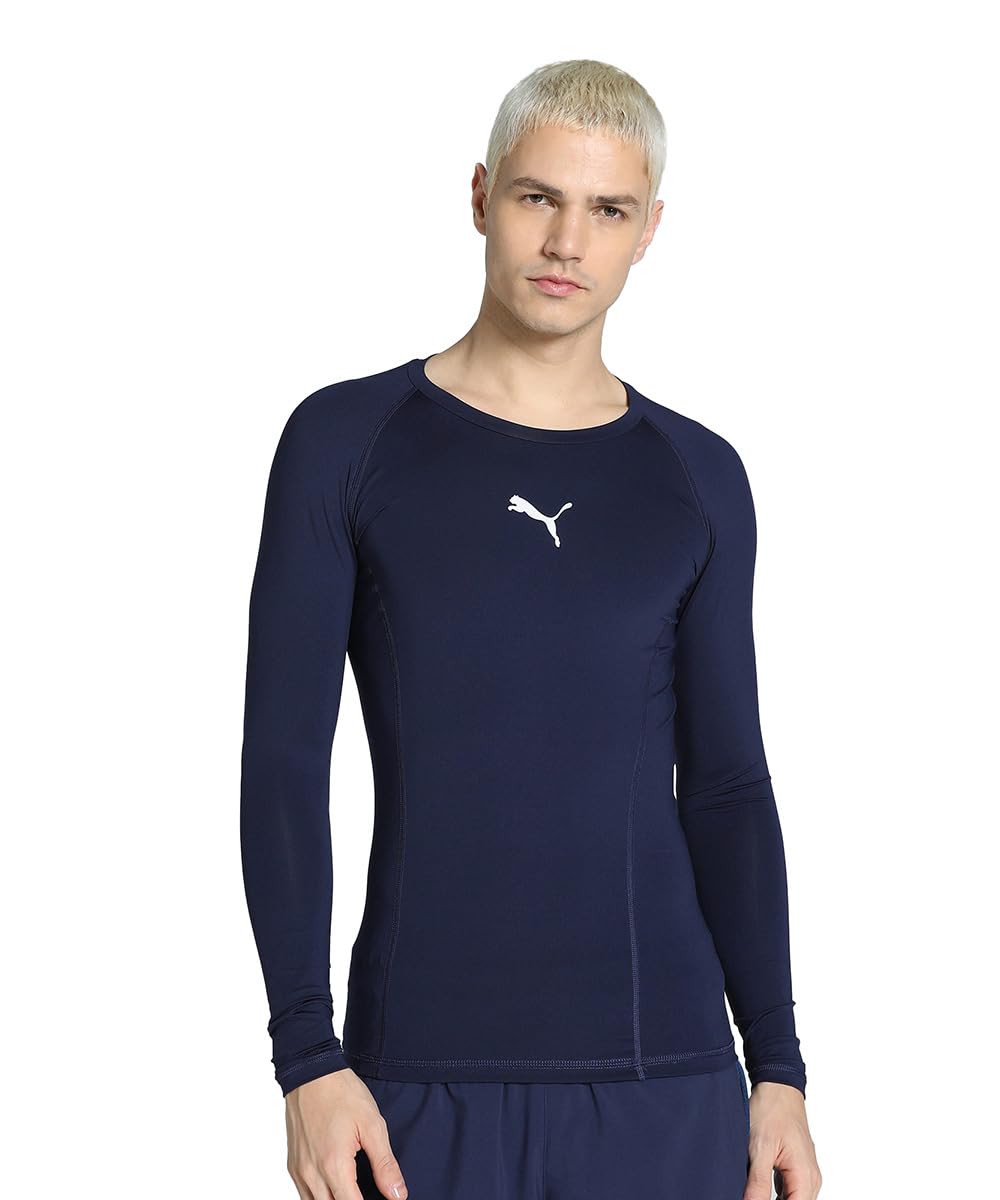 PUMA Men'S Liga Baselayer Tee Long Sleeve Functional Underwear, Peacoat, X-Large, Manufacturer Size(56/58)