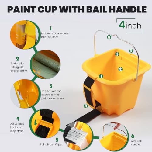 Image of Voomey 20 Pack Handheld Paint Bucket and 4 Inch Roller Kit