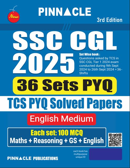 Image of SSC CGL ( Combined Graduate Level ) book | English Medium | 36 Sets Previous Year Solved Papers | 3rd Edition | For Tier 1 & Tier 2