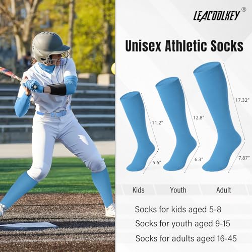 Image of LEACOOLKEY Baseball Belt and Socks Combo Set Adjustable Softball Socks and Elastic Belt for Youth and Adult