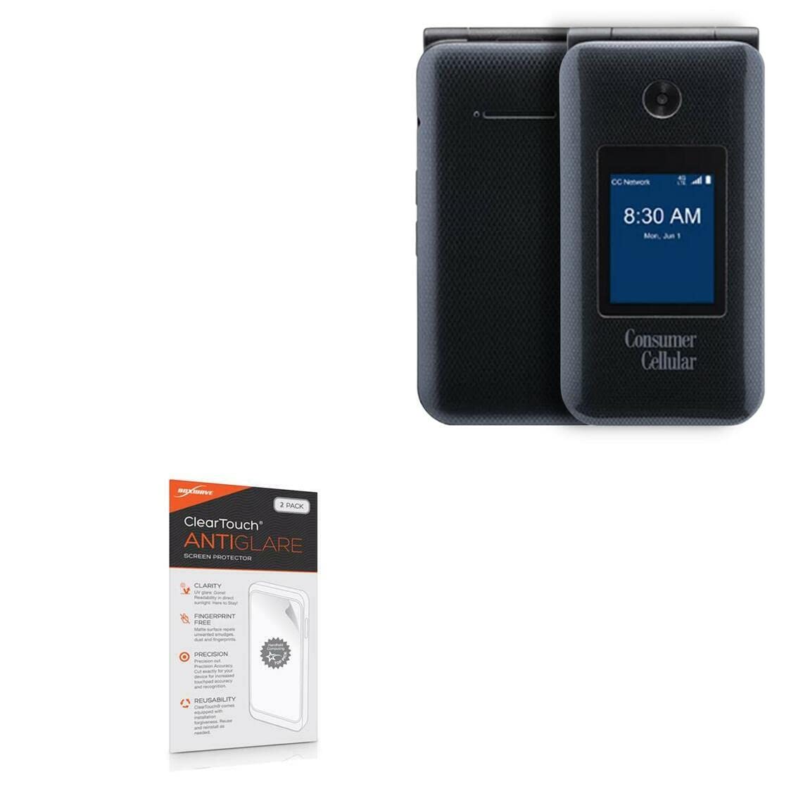 BoxWave Screen Protector Compatible with ZTE Link II - ClearTouch Anti-Glare (2-Pack), Anti-Fingerprint Matte Film Skin