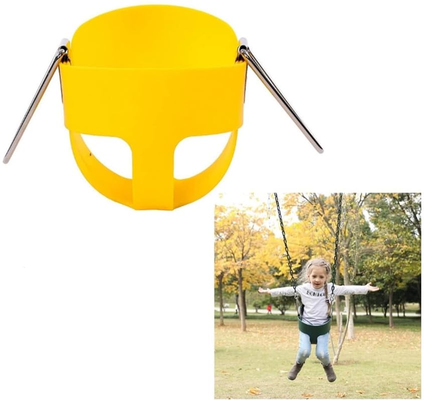 Image of Heavy-Duty High Back Full Bucket Toddler Swing Seat for Kids-Seat Only, Easy Install Fully Assembled, Yellow (Chain Not Included)