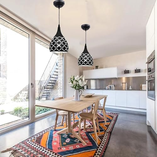 Image of Black Three Cutting Design Pendant Hanging Light /Ceiling Light for Bedroom, Living Room, Restaurants, Dining, Coffee Shop, Home and Office. Etc (Pack of 1) (Without Bulb)