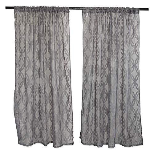 DII Sheer Lace Decorative Curtain Panels for Bedroom, Living Room, Guest Room, or