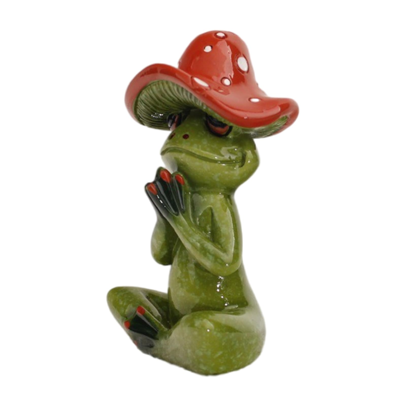 Elnwnnkc Practical Handcrafted Mushroom Frog Figurine Small Shelf Decorative Item Suitable for Work Environment and Home Space Mushroom Frogs Stretching Figurine