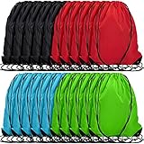 60 Pieces Drawstring Backpacks Bulk Cinch Bags Sports Gym Drawstring Bags for Traveling Gym Yoga...
