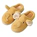 Yuchen Pantoufles en coton d'hiver pantoufles en peluche femme chaude intérieure et extérieure pantoufles en peluche éléphant mignon (38/39 EU, Jaune, 38)