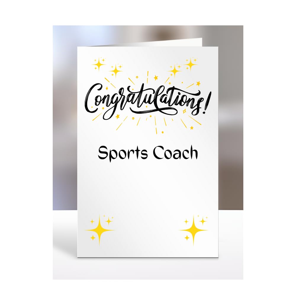 Congratulations Sports Coach card, gifts for men, women, colleagues, boss, manager, son, daughter, grandson, presents for christmas, A5-243c_189