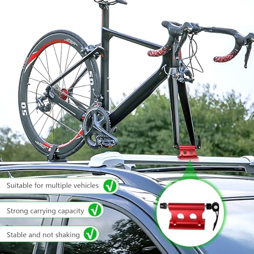 SUPAWAY 1 Stück Fahrradgabelhalterung, Vorderradgabel Fester Clip Aluminiumlegierung Gabelhalterung Fahrrad Vorderradhalter, Fahrrad Gabelhalterung mit Schnellspanner für LKW, SUV und Anhänger (Rot)