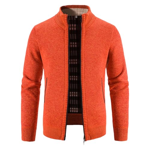 Men Fleece Zipper Cardigan Sweater Coat Winter Soft Full Zip Turtleneck Warm Jacket