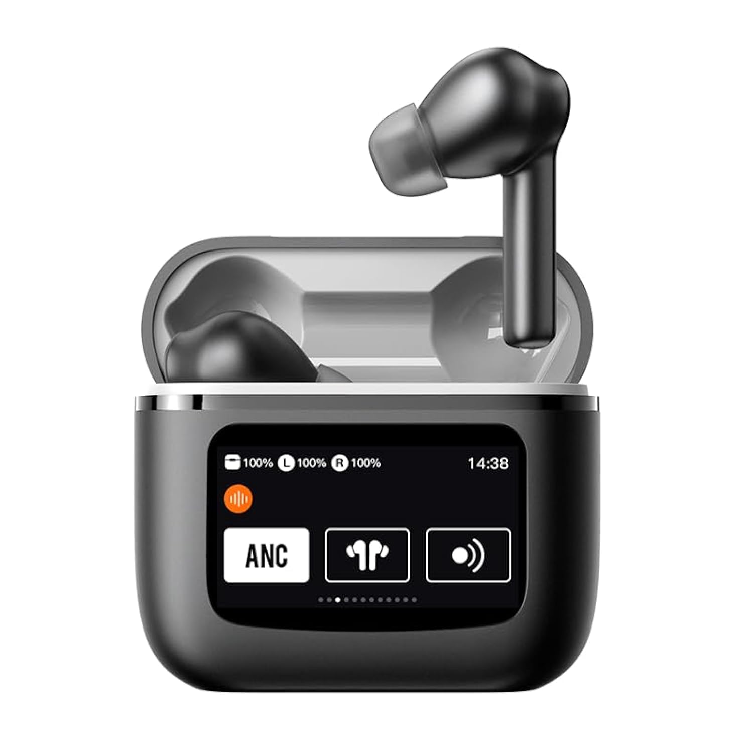 OBA -ProX5 Auriculares Bluetooth 5.3 Auriculares Inalámbricos In Ear Estéreo ENC ANC Cancelación Ruido, Pantalla LCD Color IPX5 Impermeable con localizador de auriculares, batería 500mAh