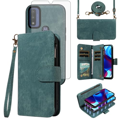 Housse Motorola Moto G Pure pour voyage avec porte-cartes et cordon bandoulière