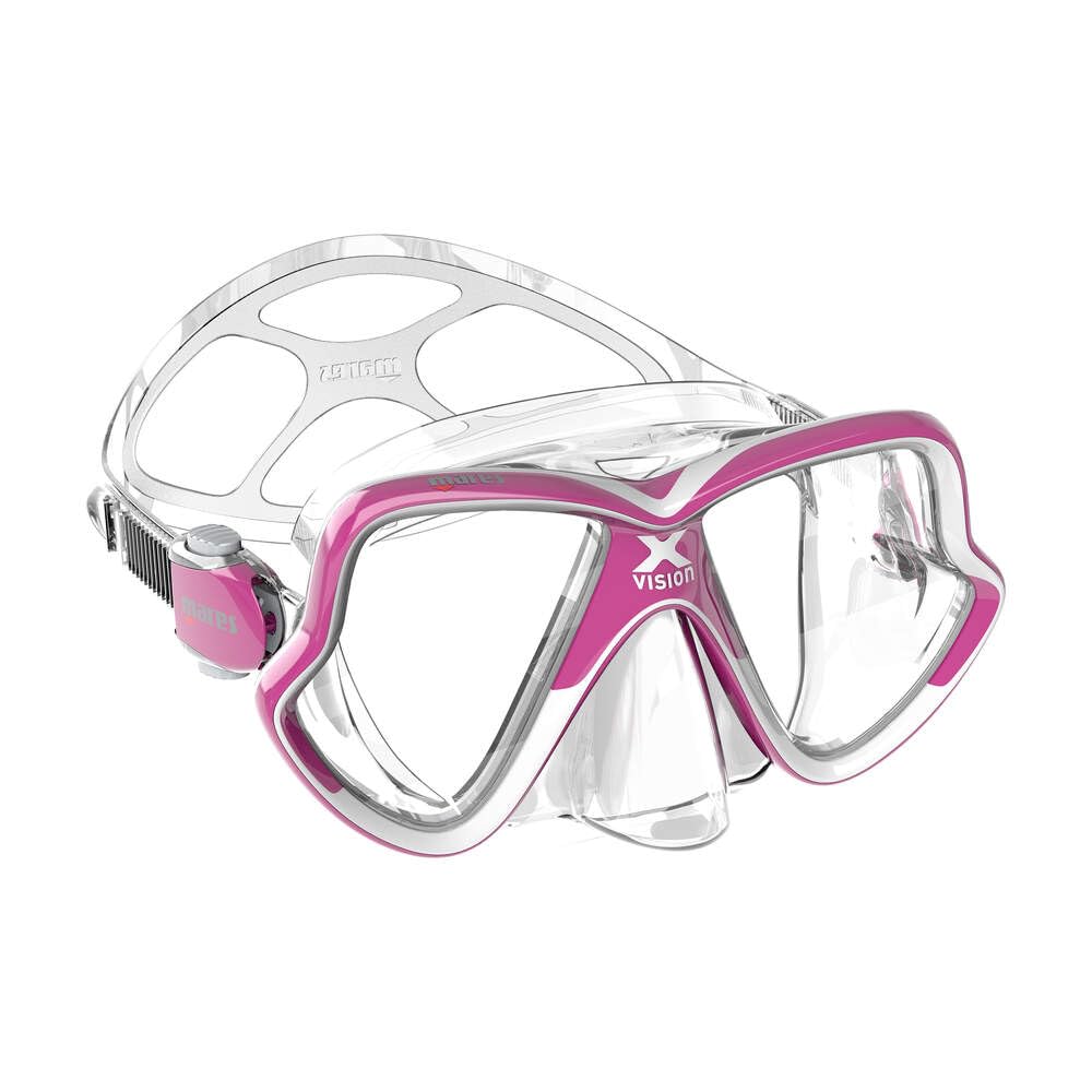 MARES X-Vision Mid 2.0 Scuba Diving Mask | Medium-Sized Silicone Face Piece | Snorkeling, Water Sports, Underwater, Pink/Cleare