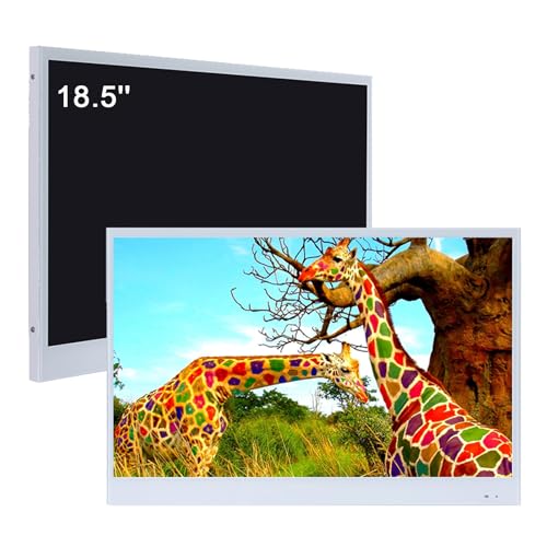 elecsung 18.5 inch Smart White TV for Bathroom,Waterproof TV ATSC Tunner Android 11.0 for Hotel/Kitchen,Built-in Speakers,Wi-fi and Bluetooth,W185,Model 2024
