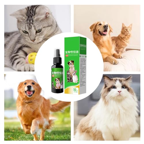 Hund beruhigend Spray - Haustierentspannungshilfe, Angstkontrollformel | Natürliche Hunde -Beruhigungslösung, schnell wirkender Stressabbau, Verhaltenstrainingsspray während der Reise -Tierarztbesuche