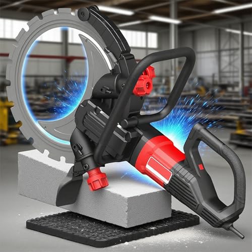 QINPI Sierra Eléctrica para Cortar Hormigón, 16 Pulgadas, 8900 W, Sin Escobillas, con Suministro De Agua, Profundidad De Corte De 11,8 Pulgadas, 3000 RPM, Ideal para Obras De Construcción