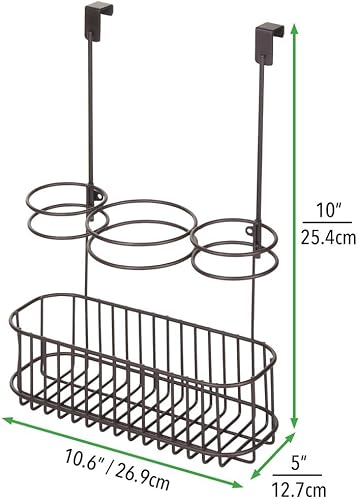 Miniatura 5 de mDesign - Cesta de almacenamiento para secadora de pelo, planchas planas, rizadores, alisadores de pelo, 3 secciones