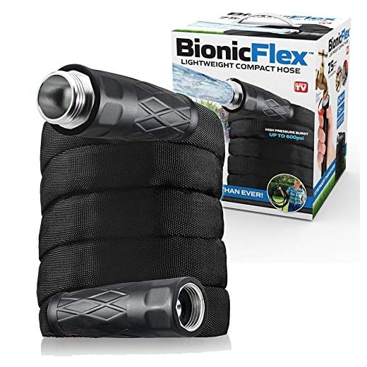Bionic Flex 25’ Garden Hose, Ultra Durable & Lightweight Weatherproof Garden Water Hose, 500 PSI Crush Resistant EZ Connect Metal Fittings, Tear Resistant, Kink Free Outdoor Hose, Outdoor Yard Hose