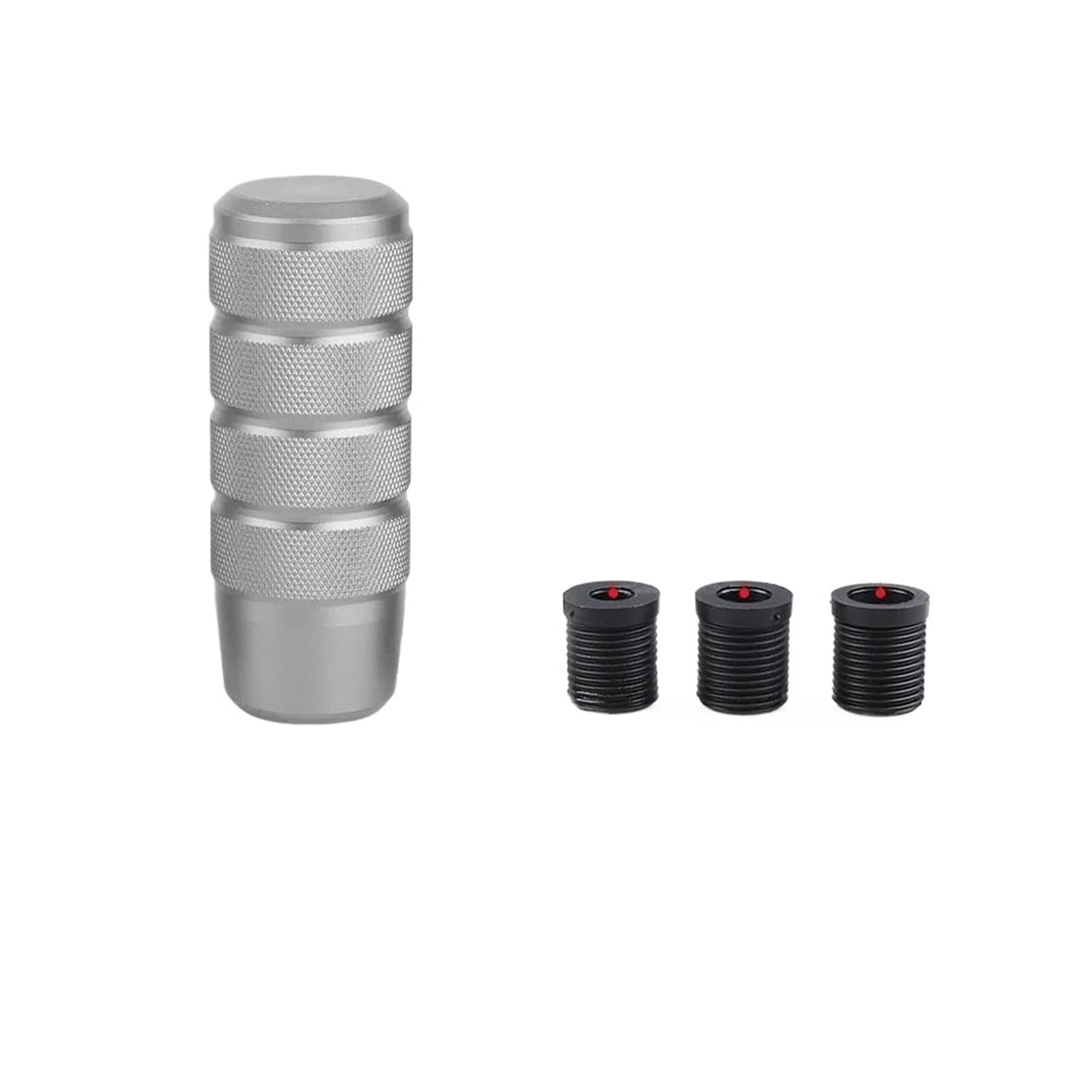 POANBCGY Universal 95mm Non-Slip Gear Shift Knob M8 M10 M12 Car Manual Transmission Aluminum Knurled Shifter Lever Knob Replacement Parts(Titanium)
