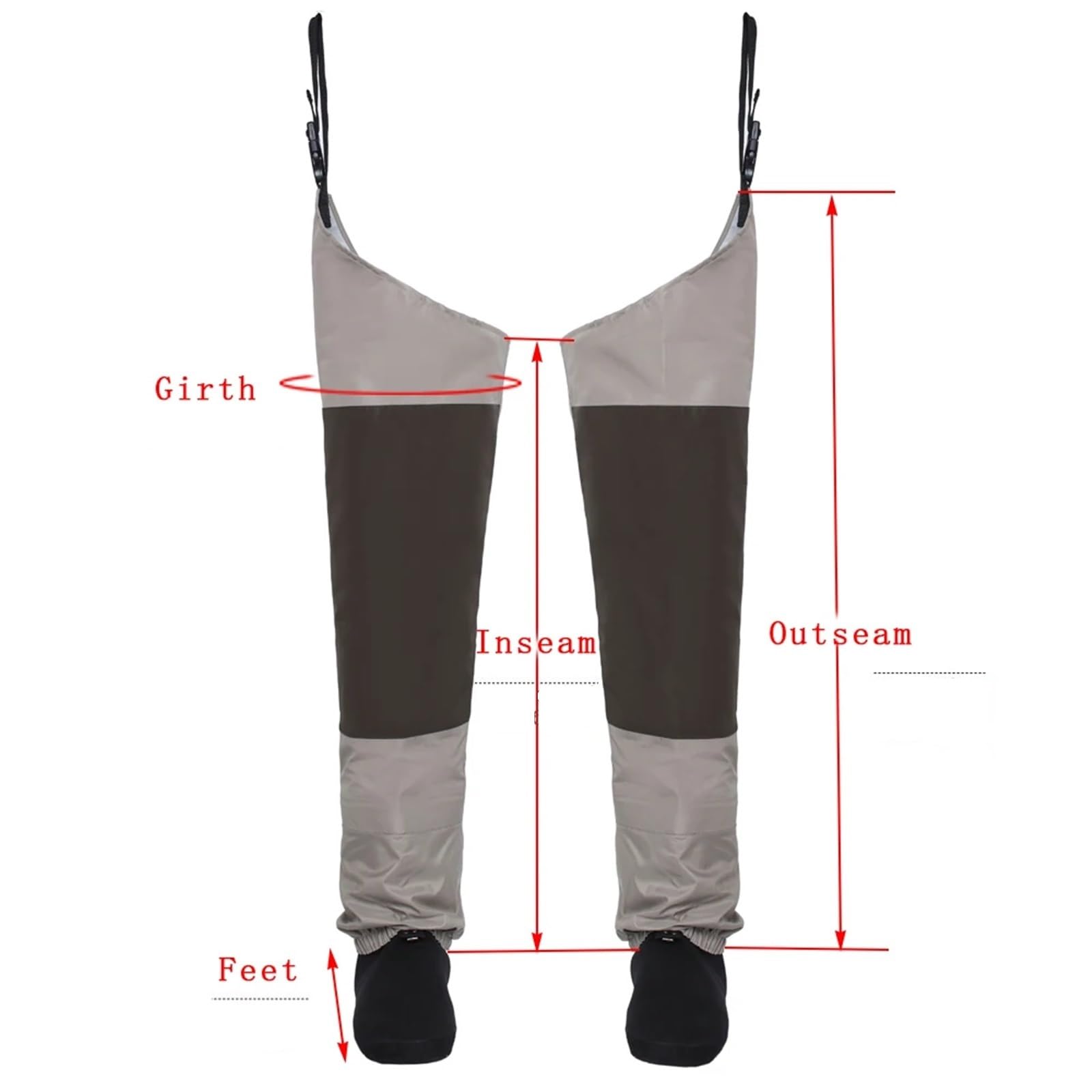Waders Pesca Abbigliamento Pantaloni da trampoliere da caccia da uomo Pesca a mosca Trampolieri da coscia traspiranti Pantaloni impermeabili Trampolieri da gamba for esterni Trampolieri for anca(L)