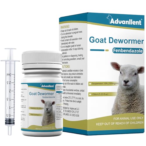 Advanllent Fenbendazole Goat Dewormer Oral Suspension Parasite Control Deworming Solution for Goats & Sheep 150 ml Liquid