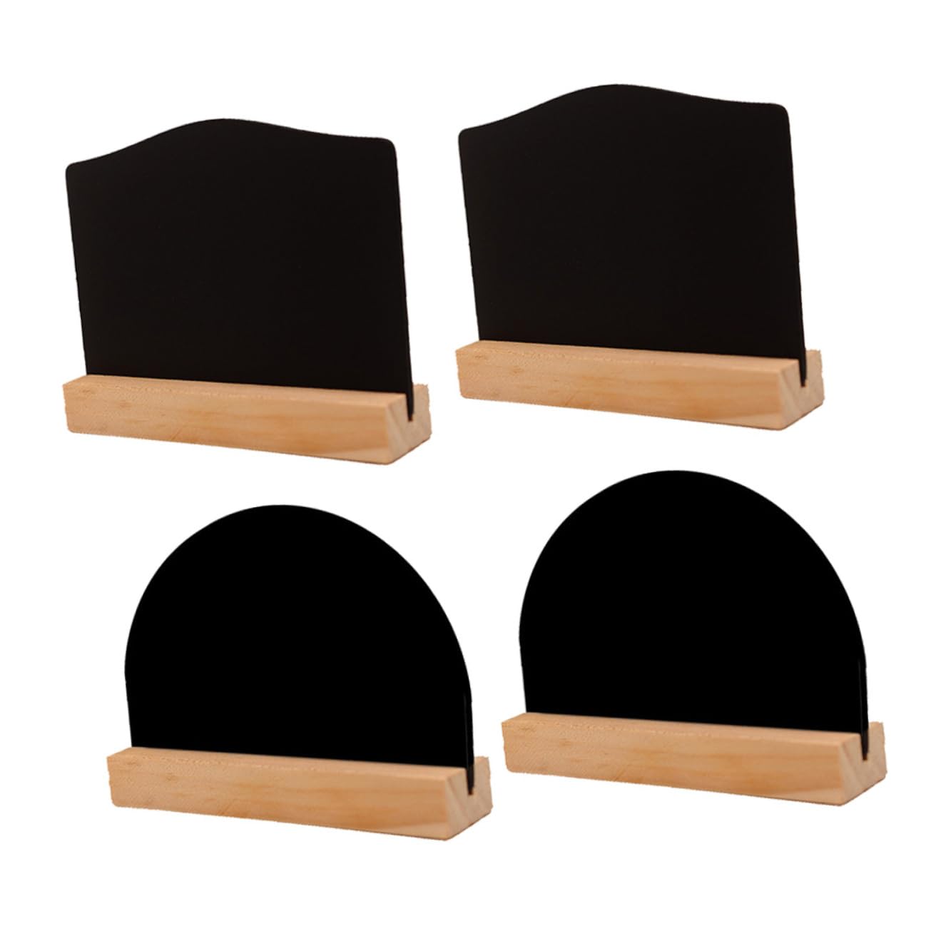 Artibetter Set of 4 Blackboard Ornaments 2 Semi-Circle 2 Square Bases Lightweight Easy to Write Wipe Mini Blackboards for Decor
