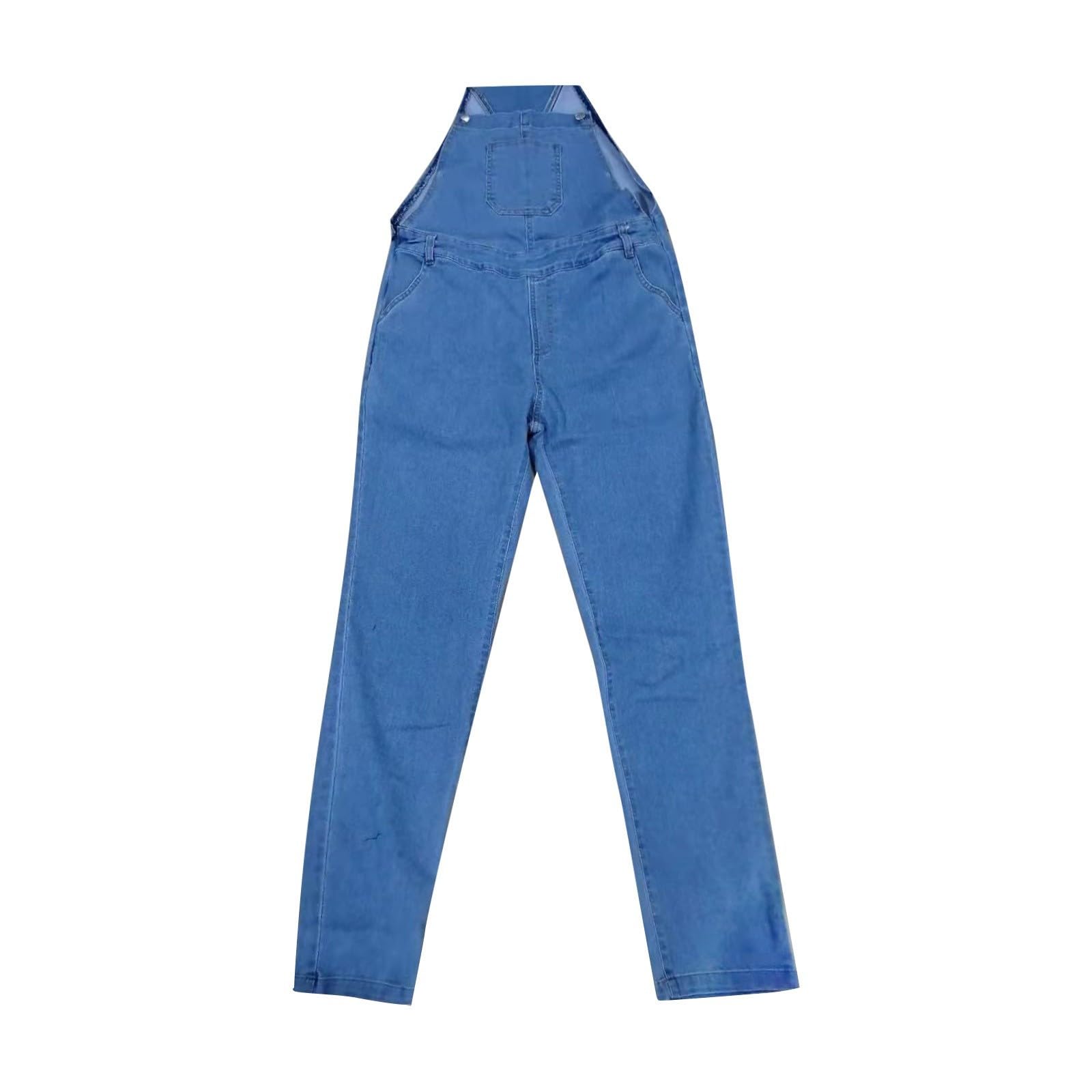 Generisch Traje de baño para mujer, mono vaquero, peto, largo, mono