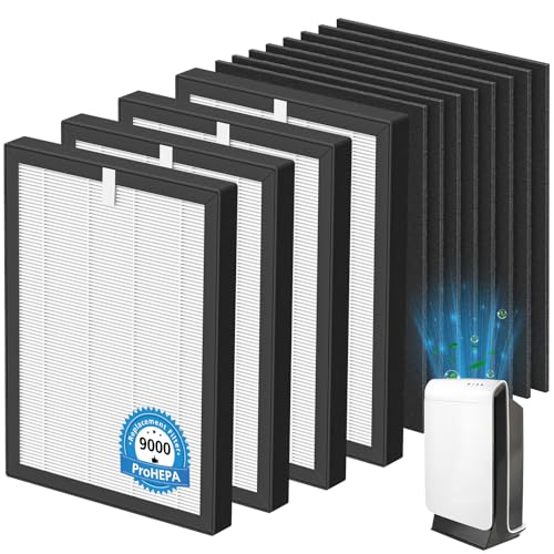 proHEPA 9000 replacement filters for VEVA 9000 air purifiers (4-pack HEPA + 8 carbon pre-filters)