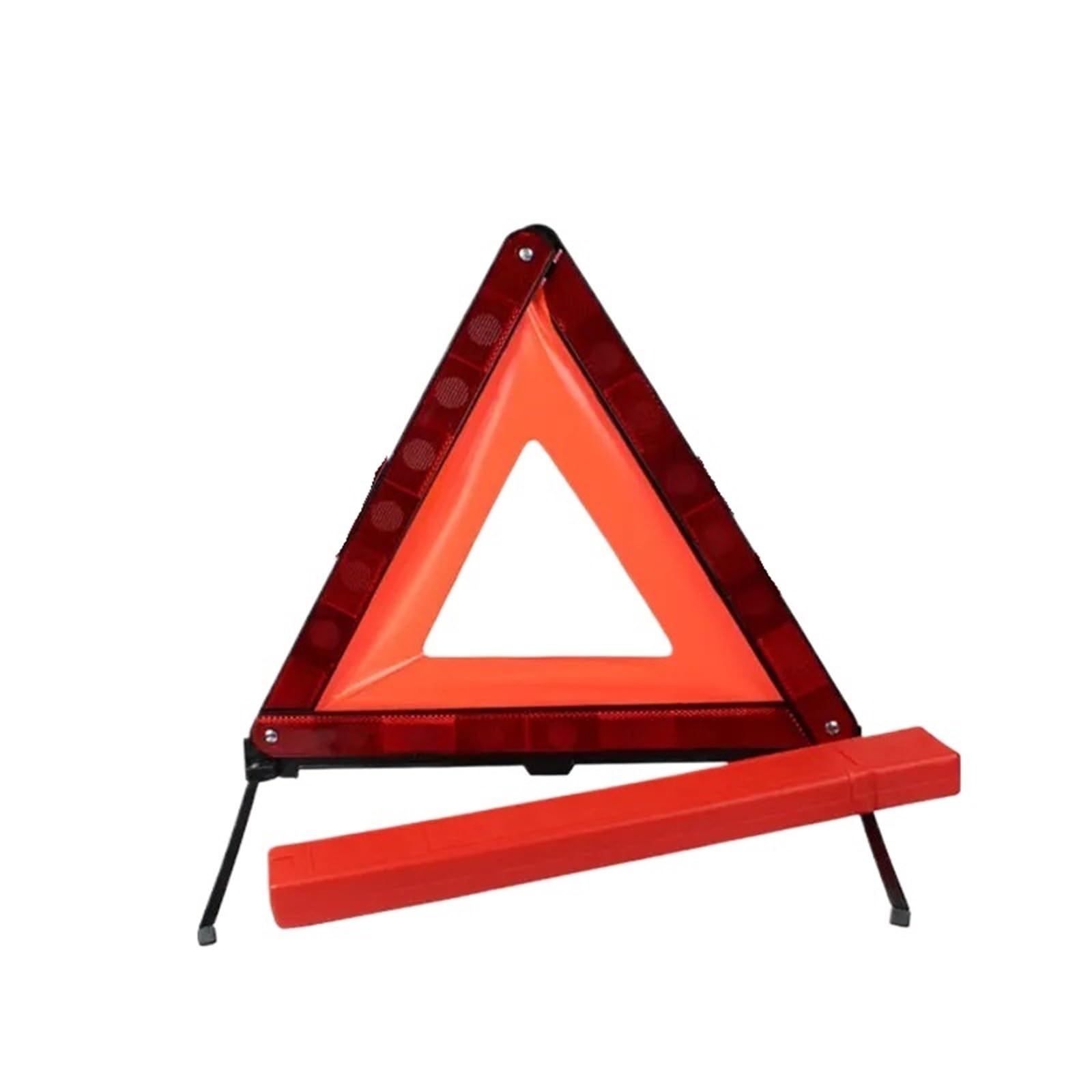 Warndreieck Auto Set Stativ gefalteter Stoppschild-Reflektor, Auto-Notfall-Pannenwarngerät, dreieckig, rot, reflektierend(Big Red)