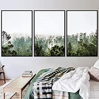 3 Piece Framed Canvas Wall Art Foggy Mountains Canvas Prints Home Artwork Decoration for Living Room,Bedroom - 16