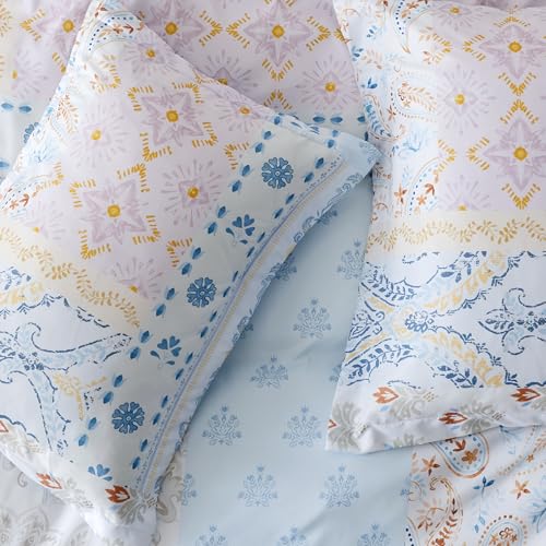 Image of Bedsure Duvet Cover King Size - Reversible Vintage Floral Duvet Cover Set with Zipper Closure, 3 Pieces Winter Sky Bedding Set with 8 Corner Ties and 2 Pillow Shams 20 inchx36 inch