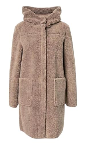 Rino & Pelle Alina 7002511 Reversible Faux Fur Teddy Coat with Hood/Faux Sheepskin Alina Size 40/44/L Col. Toffee/Mud