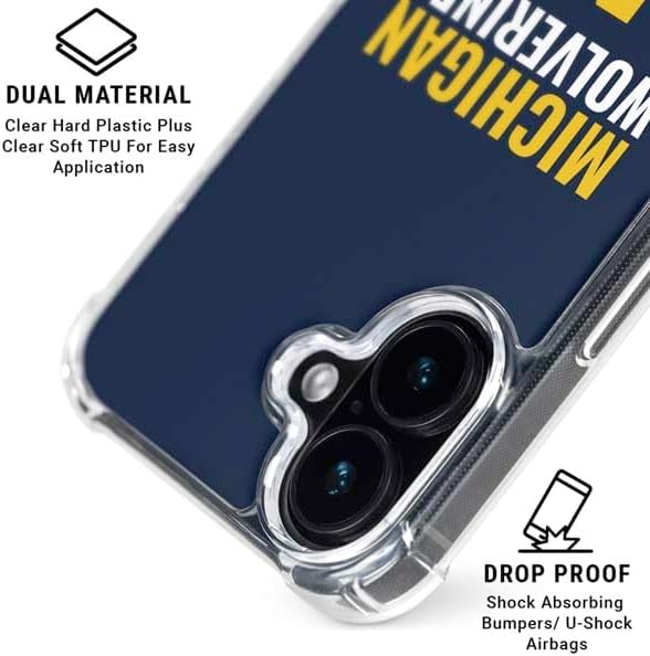 Skinit Phone Case Compatible with MagSafe iPhone 16 Plus - Officially Licensed University of Michigan Wolverines M Design