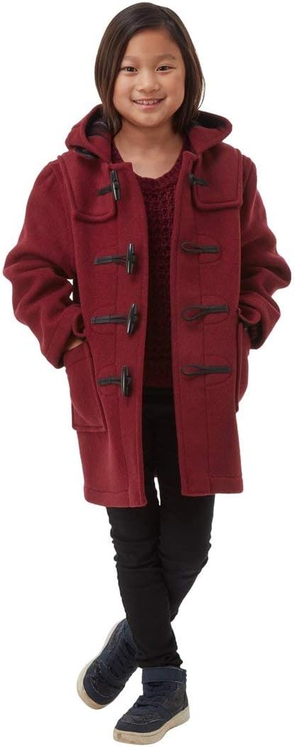 Original Montgomery Kids Classic Duffle Coat (Toggle Coat) (14-16 Burgundy)