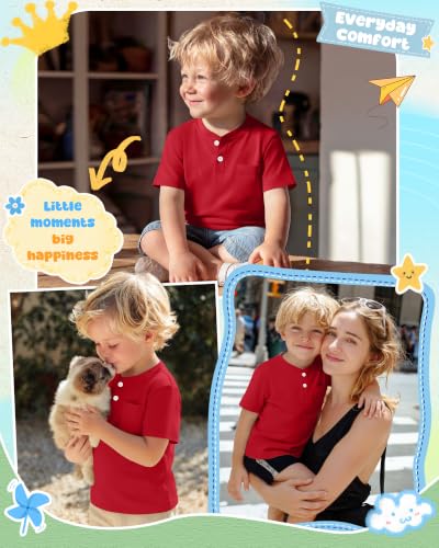 Image of Toddler Boys Cotton Henley T Shirts