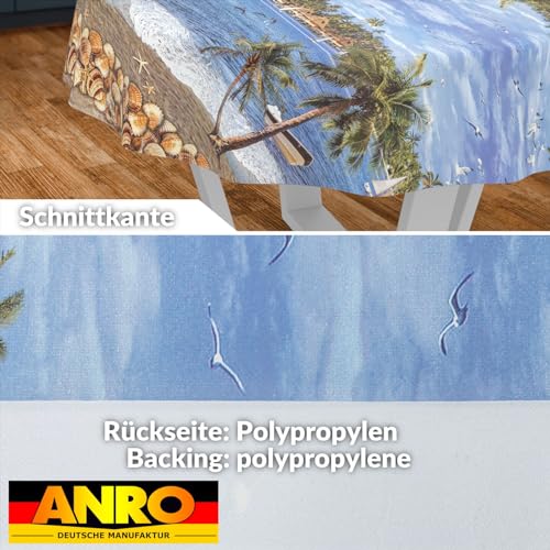ANRO Oilcloth Tablecloth Washable Oilcloth Garden Tablecloth Outdoor Indoor Round 140 cm Cut Edge Holiday - Image 2