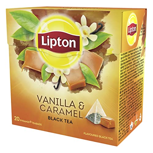Lipton Schwarztee Vanille Karamell - für ein außergewöhnliches, süßes Geschmackserlebnis (1 x 20 Teebeutel) Cover