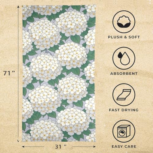 Toallas de baño portátiles de viaje Bovnobca con estampado floral, toalla de playa sobredimensionada, suave, súper absorbente y de secado rápido, multiuso, 31" x 71" miniatura 3