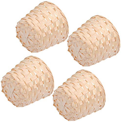 GARNECK 4 Stks Mini Rieten Mand Sets Kleine Bamboe Manden Zeegras Geweven Opbergmanden Bloemenmand Plant Pot Container - Afbeelding 4