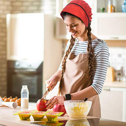 4 Pack Chef Hat Kitchen Cooking Chef Cap Adjustable Food Service Hair Nets Reusable Washable Mesh Bouffant Beanie