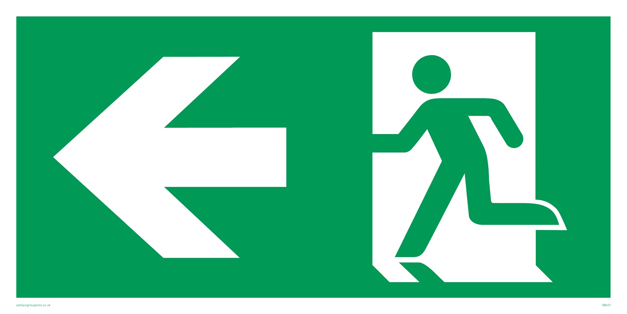 Pack of five - Arrow Left & Running Man Symbol Only Sign - 300x150mm - L32