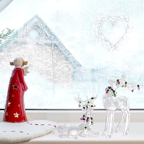Renne de Noël acrylique figurine transparente décoration table vacances